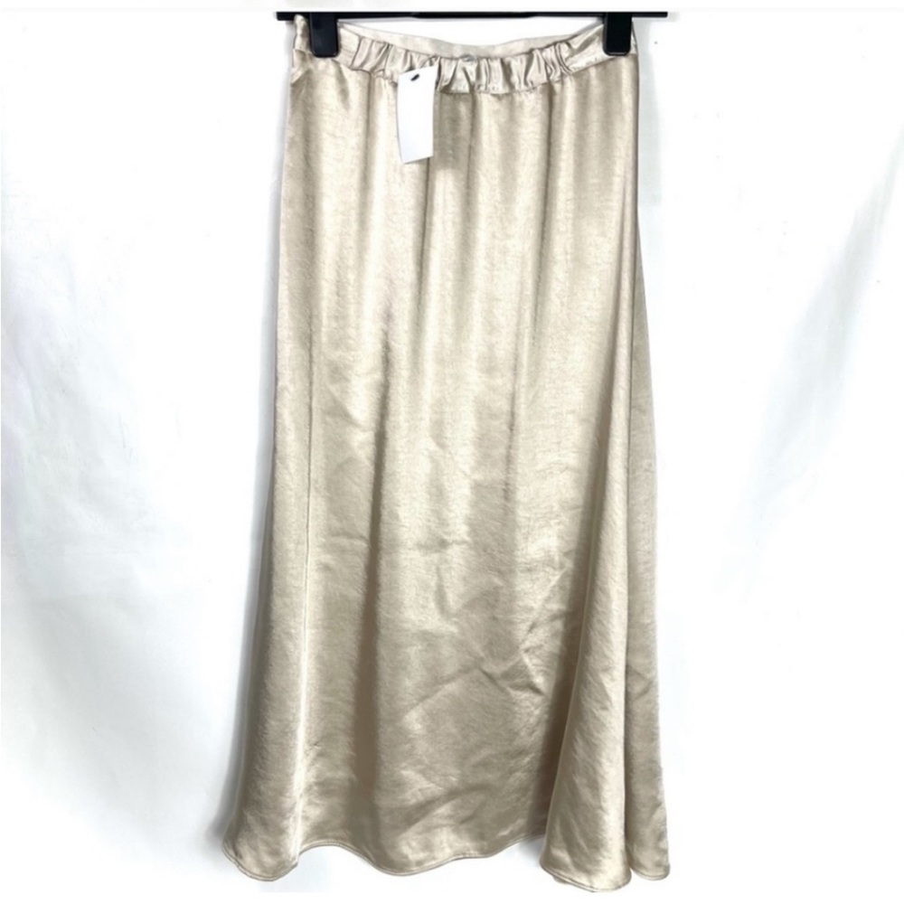 PRICE FIRM OAK + FORT Satin Slip Skirt/Midi Long S Small